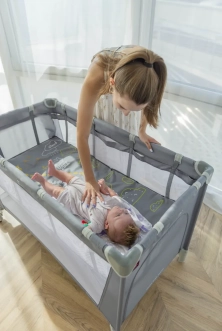 Манеж Carrello Piccolo+ CRL-18102 Sand Beige /1/ MOQ Бежевый - Фото 9