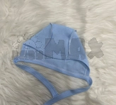 Шапочка с завязками Тими 38–40р, интерлок Голубой