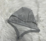 Шапочка с завязками Тими 38–40р, рубчик Серый