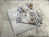 Плед Ведмедик Медвежонок на луне 80×80 см, плюш Белый