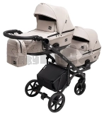 Коляска для двойни 2 в 1 Bair Kiwi DUO ECO BKD-33-1, екокожа Капучино