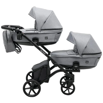 Коляска для двойни 2 в 1 Bair Kiwi DUO Soft BKP-218 Серый - Фото 2