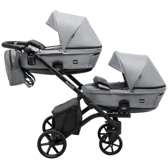 Коляска для двойни 2 в 1 Bair Kiwi DUO Soft BKP-218 Серый - Фото 3