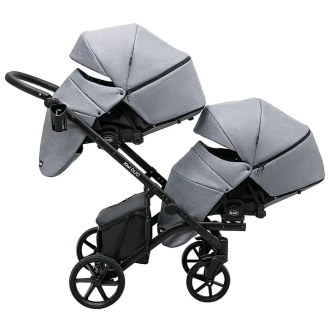 Коляска для двойни 2 в 1 Bair Kiwi DUO Soft BKP-218 Серый - Фото 5