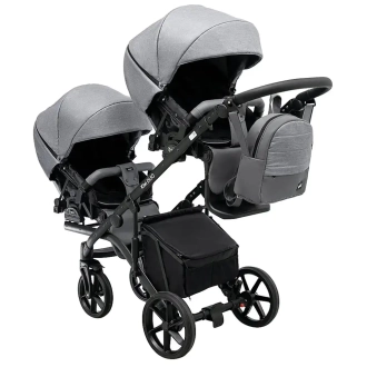 Коляска для двойни 2 в 1 Bair Kiwi DUO Soft BKP-218 Серый - Фото 6