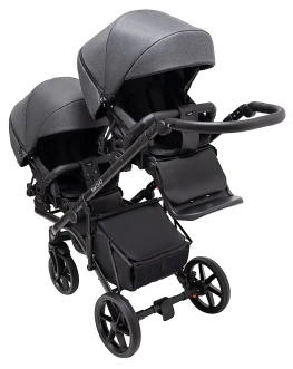 Коляска для двойни 2 в 1 Bair Kiwi DUO Soft BKD-219-1 Графит - Фото 2