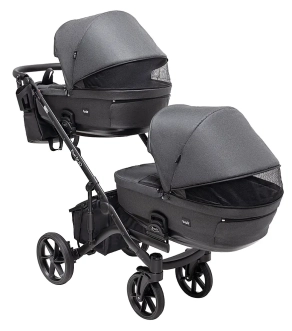 Коляска для двойни 2 в 1 Bair Kiwi DUO Soft BKD-219-1 Графит - Фото 3