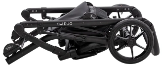 Коляска для двойни 2 в 1 Bair Kiwi DUO ECO BKD-15, екокожа Черный - Фото 9