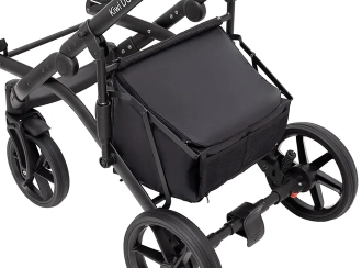 Коляска для двойни 2 в 1 Bair Kiwi DUO ECO BKD-32/33, екокожа Бежевый/капучино - Фото 8