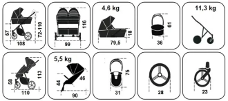 Коляска для двойни 2 в 1 Angelina Tvigo Duo DT-24 Голубой - Фото 13