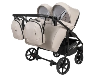 Коляска для двойни 2 в 1 Angelina Tvigo Duo DT-25 Бежевый - Фото 5