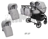 Коляска для двойни 2 в 1 Angelina Tvigo Duo DT-27 Светло-серый