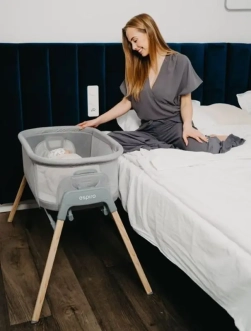 Кроватка приставная люлька Espiro Tully 07 Timber Grey/Серый - Фото 15