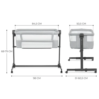 Кроватка приставная люлька Kinderkraft Neste Up 2 Light Grey/Серый - Фото 6