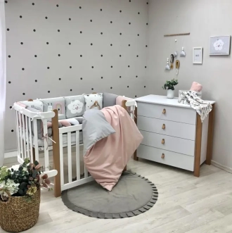 Комплект мебели Верес Монако Кроватка и Комод-90 Бело-буковый - Фото 1
