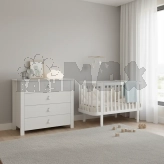 Комплект мебели Верес Монако Кроватка и Комод-90 Белый