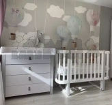 Комплект мебели Верес Монако Кроватка и Комод-90 Бело-серый