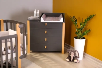 Комплект мебели Верес Монако Кроватка и Комод-90 Темно-серый - Фото 5