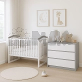 Комплект мебели Верес Кроватка ЛД6 и Комод Берн-90 Бело-графитовый