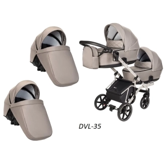 Коляска для двойни 2 в 1 Angelina Velio-Duo-Lux DVL-35 Бежевый - Фото 1