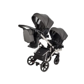 Коляска для двойни 2 в 1 Angelina Velio-Duo-Lux DVL-37 Светло-серый - Фото 11