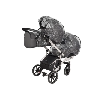 Коляска для двойни 2 в 1 Angelina Velio-Duo-Lux DVL-37 Светло-серый - Фото 3