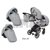 Коляска для двойни 2 в 1 Angelina Velio-Duo-Lux DVL-37 Светло-серый