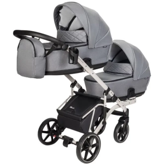 Коляска для двойни 2 в 1 Angelina Velio-Duo-Lux DVL-36 Серый - Фото 1