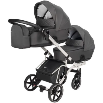 Коляска для двойни 2 в 1 Angelina Velio-Duo-Lux DVL-38 Графит - Фото 2