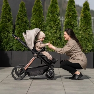 Коляска трансформер 2 в 1 Ninos Estrella Beige Black/Бежевий - Фото 6