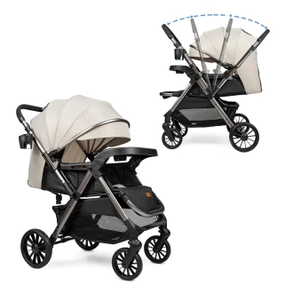 Коляска прогулочная с автолюлькой Ninos Maxi 2 Light Grey Graphite/Серый - Фото 1