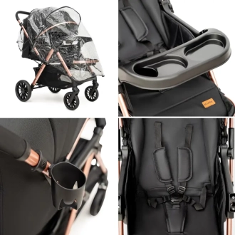 Коляска прогулочная с автолюлькой Ninos Maxi 2 Light Grey Graphite/Серый - Фото 4