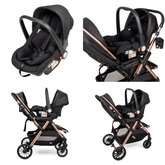 Коляска прогулочная с автолюлькой Ninos Maxi 2 Light Grey Graphite/Серый - Фото 5