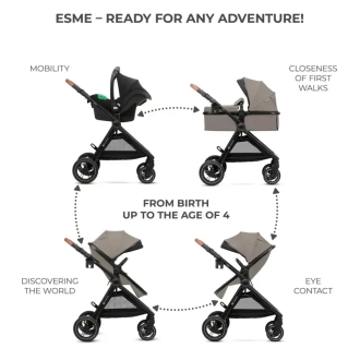 Коляска 3 в 1 Kinderkraft Esme Sand Beige/Бежевый - Фото 18