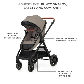 Коляска 3 в 1 Kinderkraft Esme Sand Beige/Бежевый - Фото 2