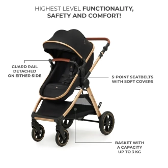 Коляска 3 в 1 - Kinderkraft Esme Pure Black (Черный) - Фото 10