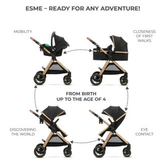 Коляска 3 в 1 - Kinderkraft Esme Pure Black (Черный) - Фото 13