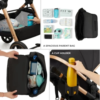 Коляска 3 в 1 - Kinderkraft Esme Pure Black (Черный) - Фото 9