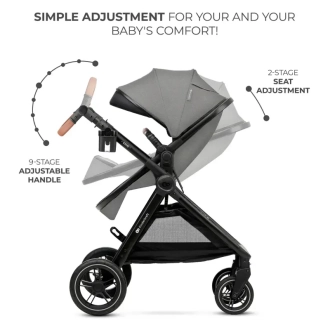 Коляска 3 в 1 Kinderkraft Esme Moonlight Grey/Серый - Фото 6