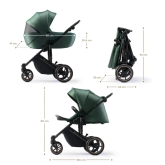 Коляска 2 в 1 Kinderkraft Prime 2 Dark Green/Зелений - Фото 4