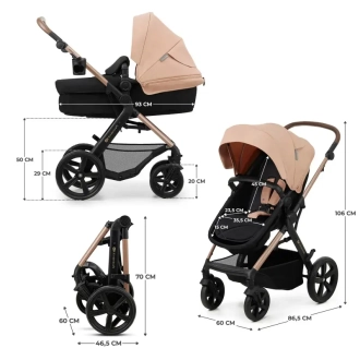 Коляска 3 в 1 Kinderkraft Moov 2 Sand Beige/Бежевый - Фото 10