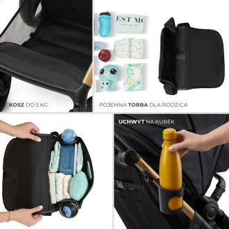 Коляска 3 в 1 Kinderkraft Moov 2 Pure Black/Чорний - Фото 11