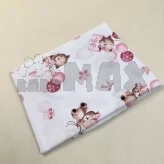 Пелюшка Eldoll Ведмежата 90×110 см, бязь Біло-рожевий