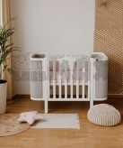 Кроватка детская Angelo Luna без пуговиц, с маятником 120×60 см Бело-серый