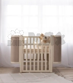 Кроватка детская Angelo Luna без пуговиц, с маятником 120×60 см Айвори