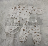 Комплект Baby Life Звездочки с шапочкой, распашонкой, ползунками 62р, футер Молочный