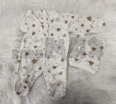 Комплект Baby Life Звездочки с шапочкой, человечком 56р, футер Молочный