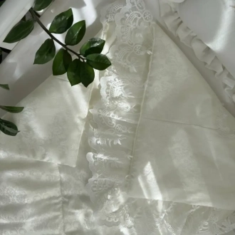 Плед-конверт для новорожденных на выписку MSonya (Маленькая Соня) De Lux 80×80 см Молочный - Фото 3