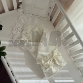 Плед-конверт для новорожденных на выписку MSonya (Маленькая Соня) De Lux 80×80 см Молочный