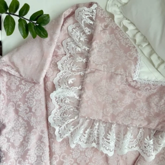 Плед-конверт для новорожденных на выписку MSonya (Маленькая Соня) De Lux 80×80 см Пудровый - Фото 1